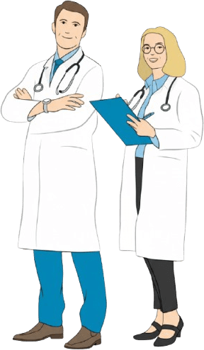 Illustrazione dottore e dottoressa