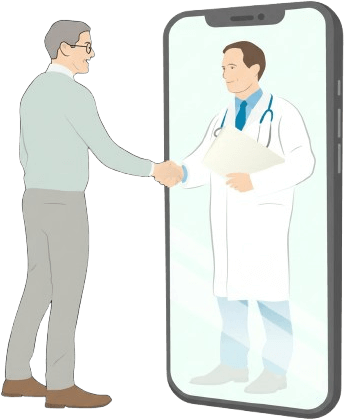 illustrazione visita a distanza